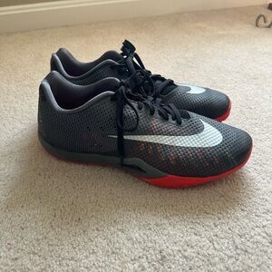 Nike Black and Red Athletic Shoes with Mesh Upper